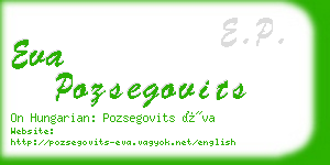 eva pozsegovits business card